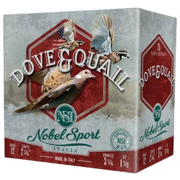 Nobel Sport Dove & Quail Shotshells 12 ga 2-3/4" 1-1/8 oz 1255 fps #6 25/ct