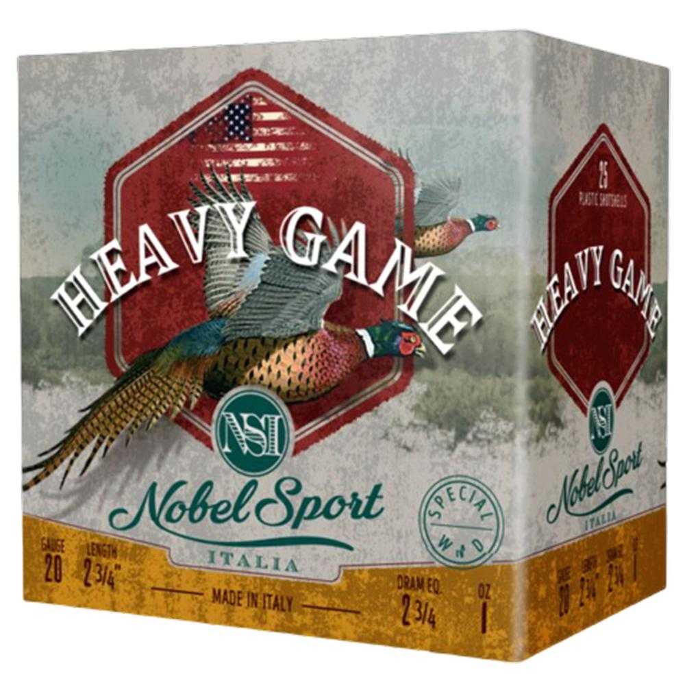 Nobel Sport Heavy Game Shotshells 20 ga 2-3/4" 1 oz 1250 fps #8 25/ct