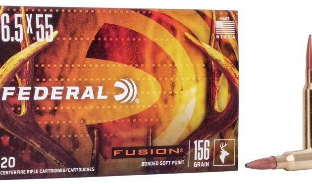 Federal Fusion Rifle Ammuniton 6.5x55 Swedish Mauser 156gr SP 2500 fps 20/ct