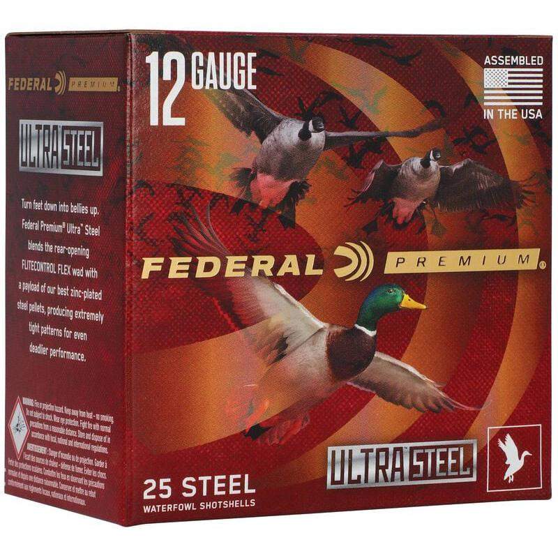 Federal Ultra Steel Shotshells 12ga 3-1/2" 1-1/2oz 1500 fps BB&2 25/ct