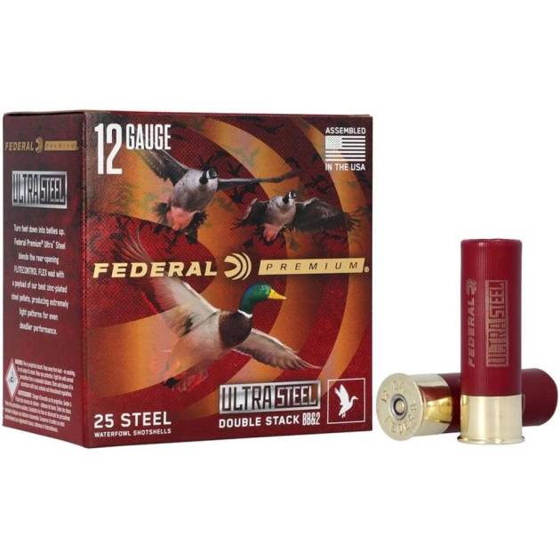 Federal Premium Ultra Steel Shotshells 12ga 3" 1-1/4oz 1450 fps #BB & #2 Shot 10/ct