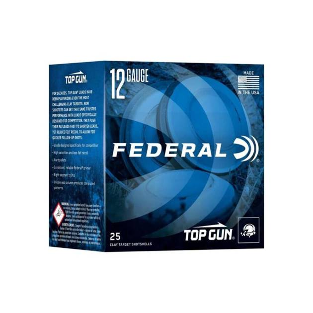 Federal Top Gun Sporting Shotshells 12ga 2-3/4" 1oz 1250 fps #8 250/ct Case