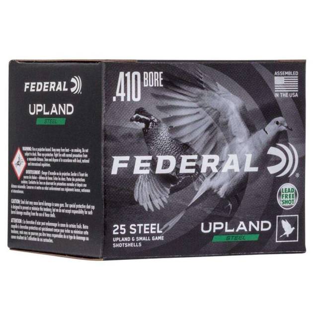 FEDERAL FIELD & RANGE STEEL 410GA 3" 3/8OZ 6 UPLAND STEEL AMMO 25RD
