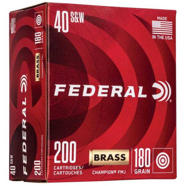Federal Champion Training Handgn Ammunition .40 S&W 115gr FMJ 1000 fps 200/ct