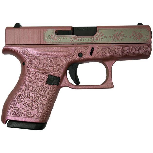 Glock 42 Custom "Glock & Roses Medusa Pink" Subcompact Handgun .380 ACP 6rd Magazines (2) 3.2" Barrel USA