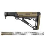 Hogue AR-15/M-16 OM Collapsible Buttstock Assembly with Buffer Tube and Hardware-Desert Tan Rubber