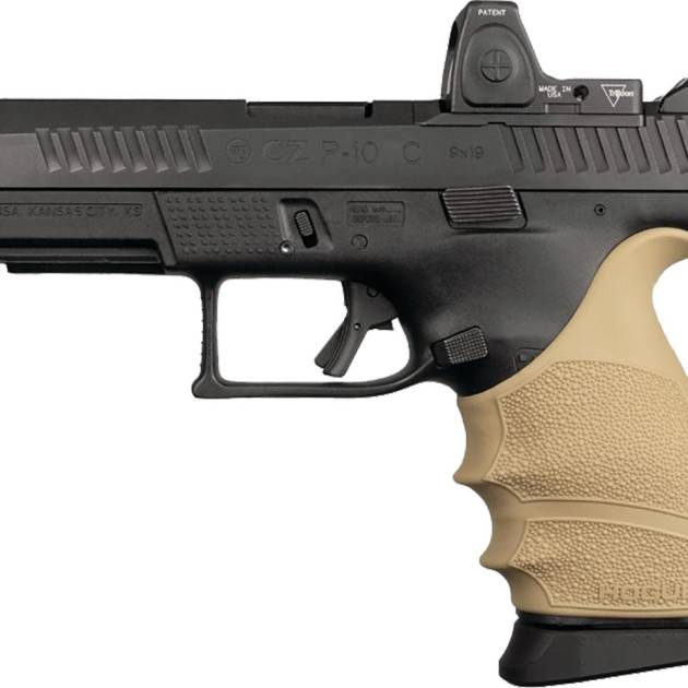 Hogue HandAll Beavertail Grip Sleeve CZ P-10 Compact 9mm - FDE