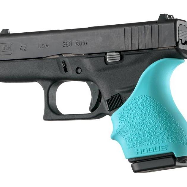 Hogue HandAll Beavertail Grip Sleeve for Glock 42 43-Aqua