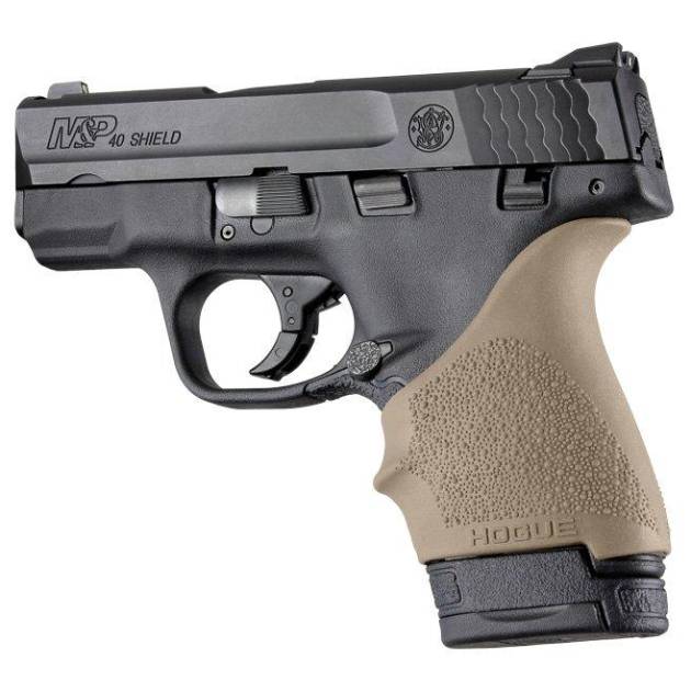 Hogue HandAll Beaver Tail Grip Sleeve S&W M&P Shield Ruger LC9 Glock 26/27 FDE