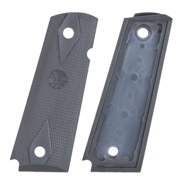 Hogue Colt Government Grips .45 1911 Rubber Grips Panels Checkered - Pewter