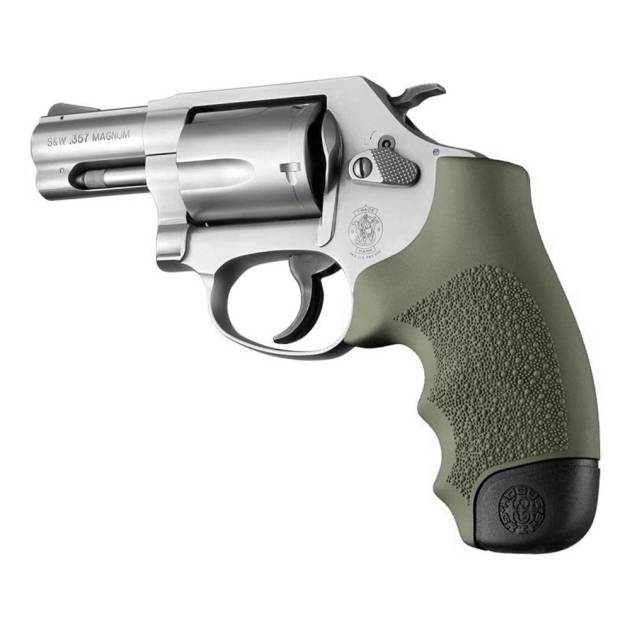 Hogue Overmolded Rubber Full Size Monogrip S&W Round Butt J-Frame Revolvers OD Green