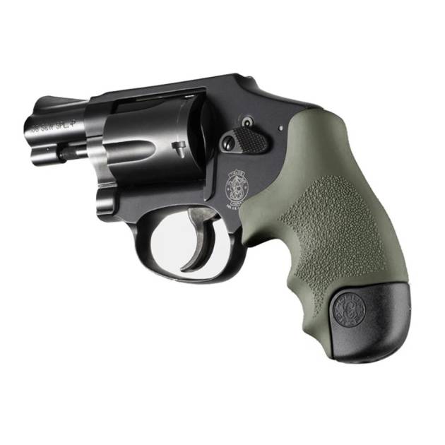 Hogue Overmolded Rubber Tamer Grip S&W Round Butt J-Frame Centennial Revolvers & Polymer M&P Bodyguard 38 OD Green