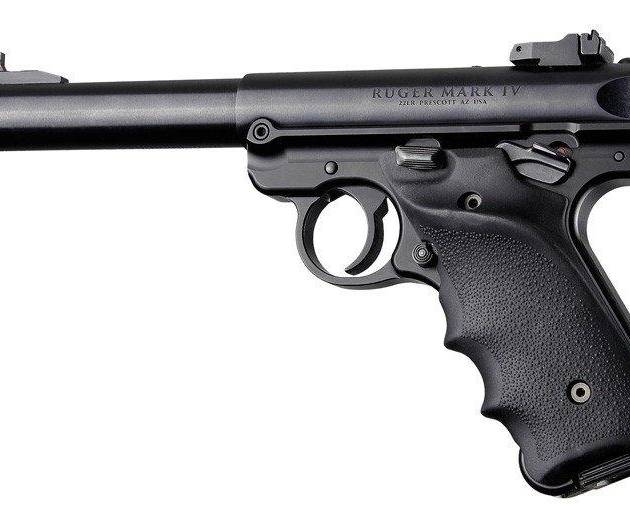 Hogue Ruger MKIV Rubber Grip with Finger Grooves and Right Hand Thumb Rest Black