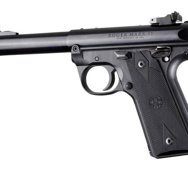 Ruger 22/45 MKIV Rubber Grip Panels Checkered W/Diamonds Black