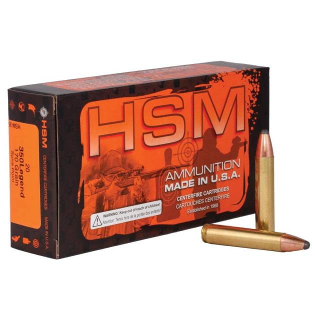 HSM Legends Rifle Ammunition 350 Legend 170gr SP 2335 fps 20/ct
