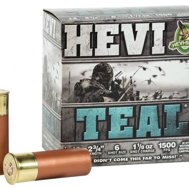 Hevi-Shot Hevi-Teal Shotshells 12 ga 2 -3/4" 1-1/8 oz 1500 fps #6 25/ct