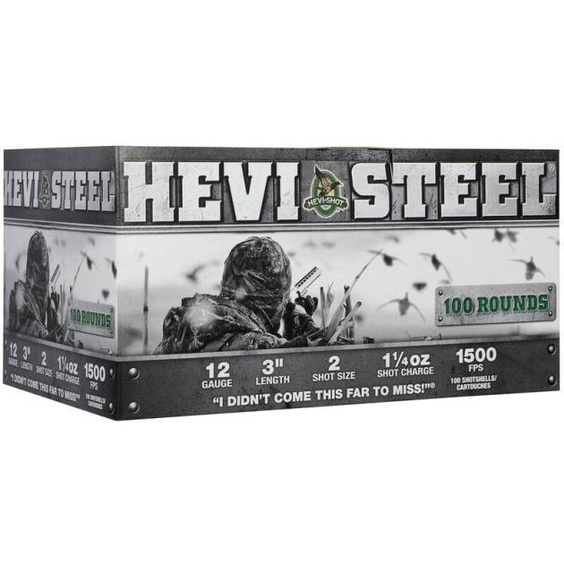 HEVI-Shot HEVI-Steel Shotshells 12ga 3" 1-1/4oz 1500 fps #2 100/ct