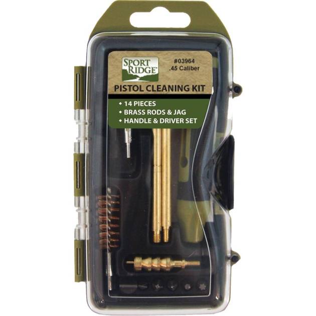 TacShield Sport Ridge 14pc Pistol Cleaning Kit Hard Case 45 Cal