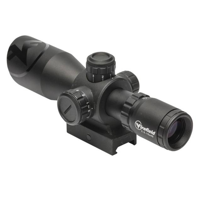 Firefield Barrage Rifle Scope - 2.5-10x40mm Illuminated Mil-Dot Reticle Black Matte