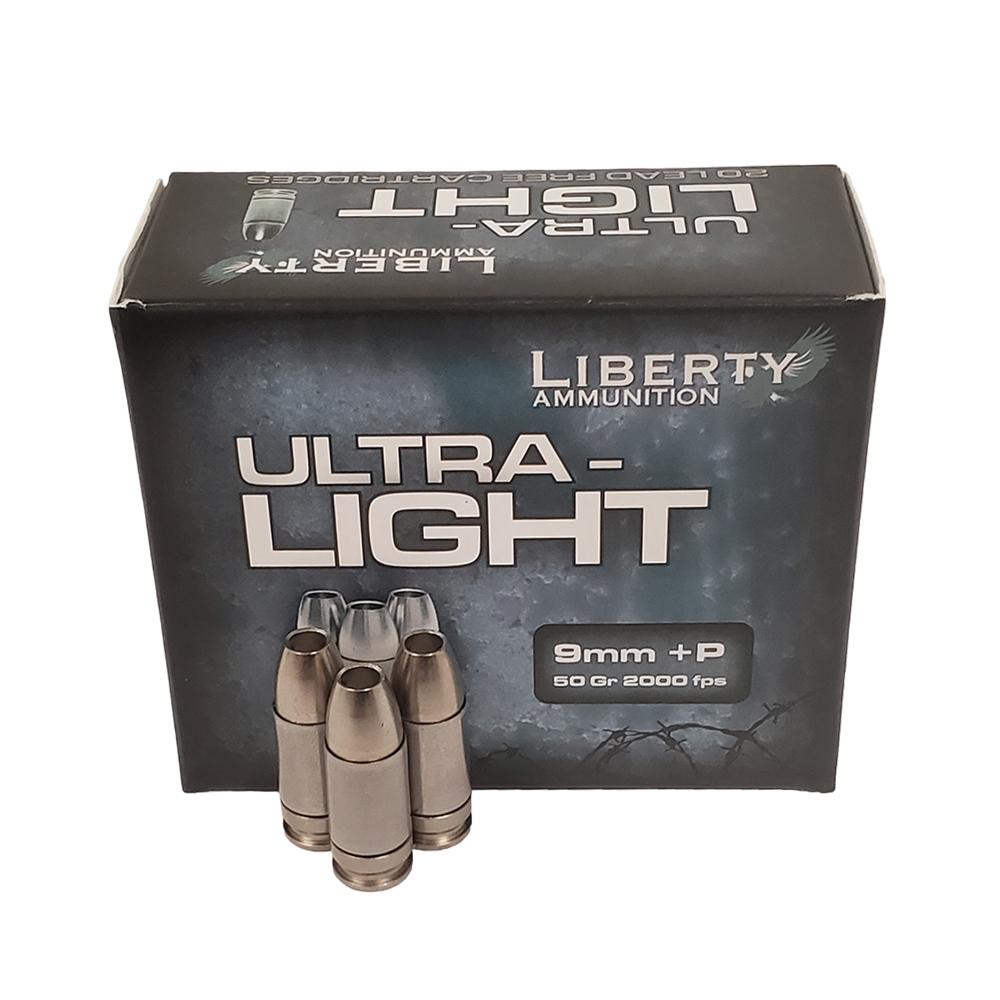 Liberty Ammunition Ultra-Light Ammunition 9mm +P 50 gr. Copper Mono.Frag HP 20/ct