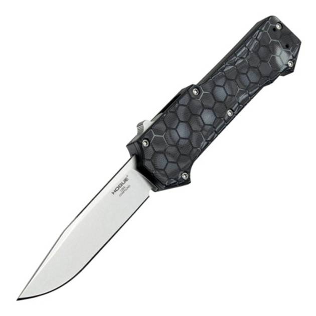 Hogue Compound OTF Automatic Knife 3-1/2" Clip Point Blade G-Mascus Black