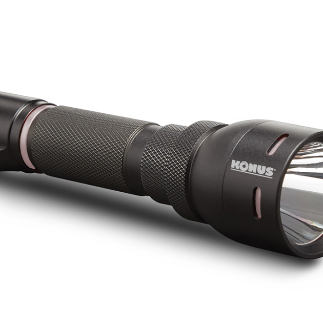 Konus Rechargeable Tactical Flashlight w Remote Switch / Mount Ring - 1000 Lumens