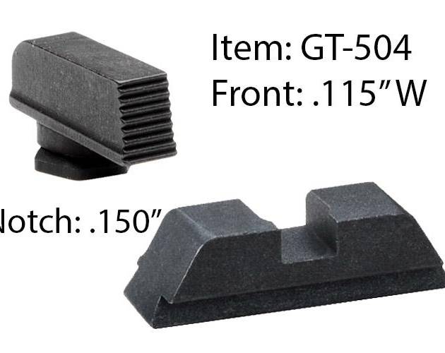 Ameriglo Defoor Performance Black Sight Set for Glock 17-39 / Front Width .115" / Rear Notch .150"