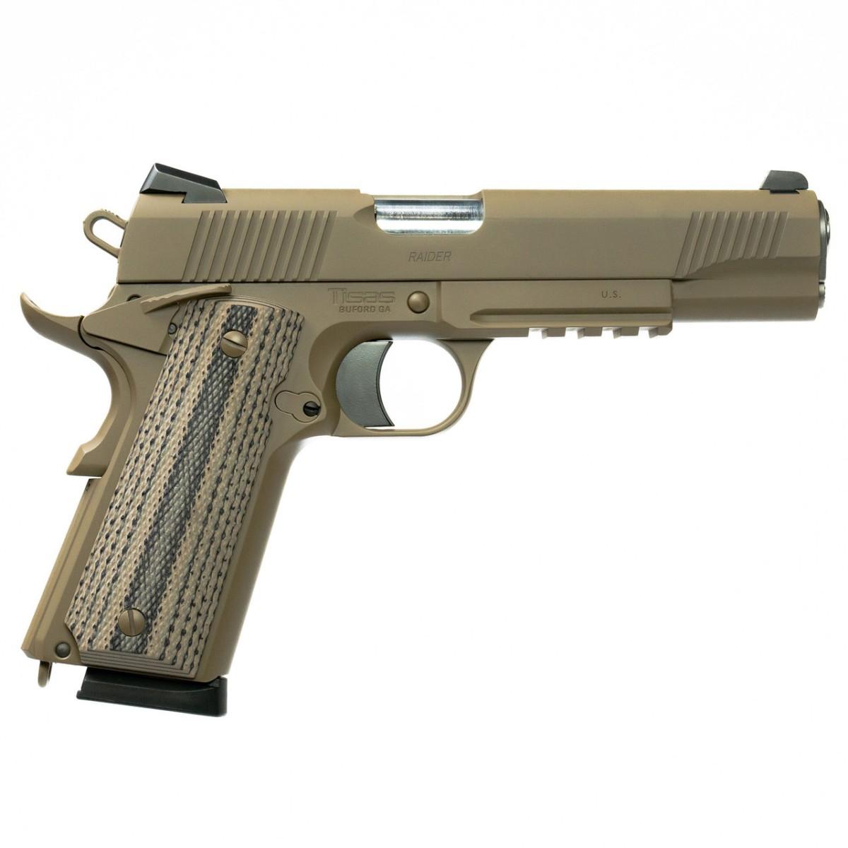 Tisas 1911 Duty B9RDG Raider Handgun 9mm Luger 9rd Magazines(2) 5" Barrel FDE Cerakote