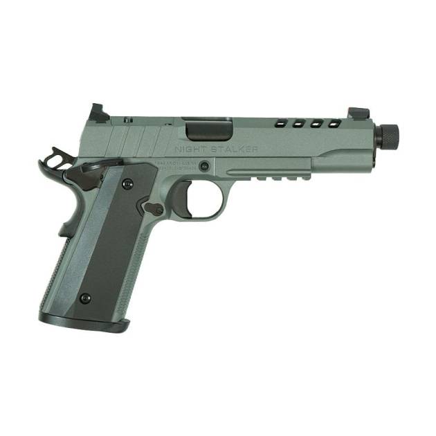 Tisas 1911 Night Stalker SF Handgun 9mm Luger 9rd Magazine(2) 5" Threaded Barrel Grey Cerakote Finish