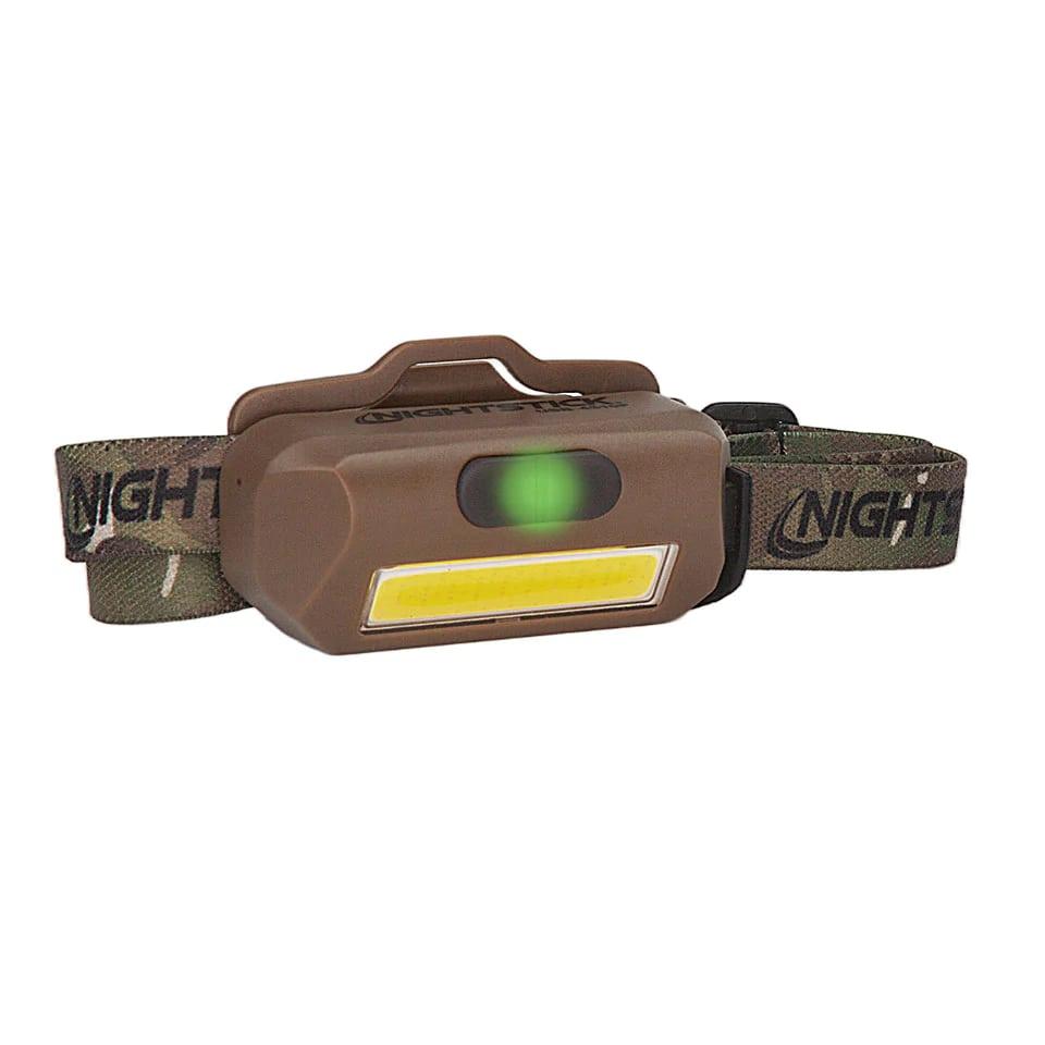 Nightstick Multi-Flood USB Headlamp with Brim Clip & Black Strap LiPo FDE
