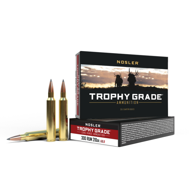 Nosler Accubond Long Range Trophy Grade Rifle Ammunition .300 Rum 210 gr PT 2920 fps 20/ct