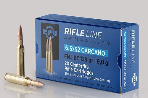 PPU Rifle Ammunition 6.5mm x 52 Carcano 139 gr FMJ-BT 2525 fps 20/ct