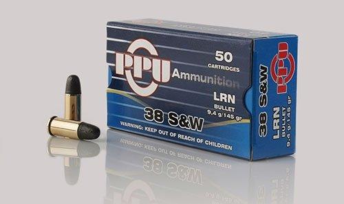 PPU Handgun Ammunition .38 S&W 145 gr LRN 689 fps 50/ct