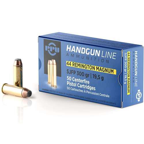 PPU Handgun Ammunition .44 Mag  300gr SJFP 1279 fps 50/ct
