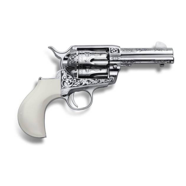 Cimarron Firearms Huckleberry Handgun .45 Colt 6rd Capacity 3.5" Barrel Nickel Finish Poly Ivory Grip