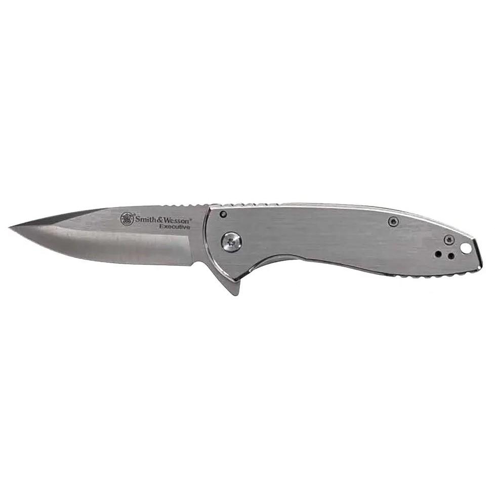Smith & Wesson KT Executive Platinum Folding Knife 3" Drop Point Blade Silver