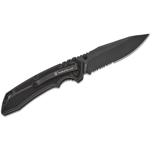 Smith & Wesson Special Ops Folding Knife 3.5" Clip Point Blade Black Box