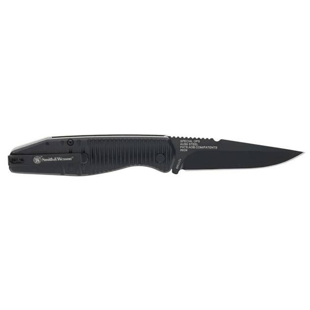 Smith & Wesson Special Ops Auto Full Size Folding Knife 3-2/5" Drop Point Blade Black