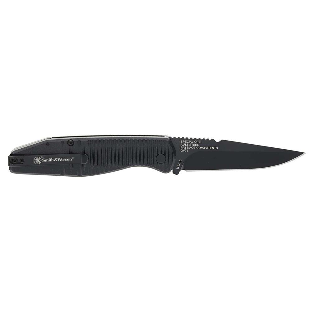 Smith & Wesson Special Ops Auto Full Size Folding Knife 3-2/5" Drop Point Blade Black