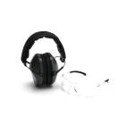Pyramex Low-Profile Combo Kit Clear Shooting Glasses and Passive Earmuff 24dB OD Green