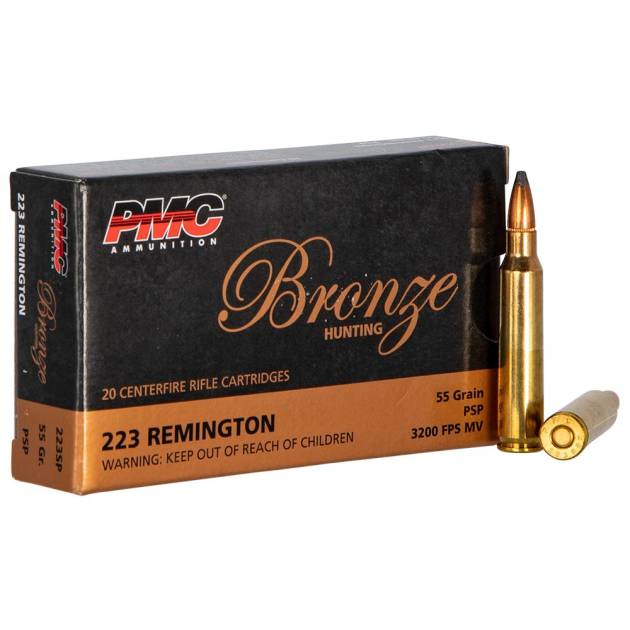 PMC Bronze Hunting Rifle Ammunition .223 Rem 55 gr SP 3200 fps 20/ct