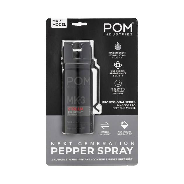 POM Pepper Spray MK3 Professional Model Black 2 oz
