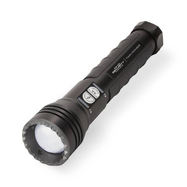 Police Security Flashlights Long Throw LED Flashlight 1000 Lumens Black