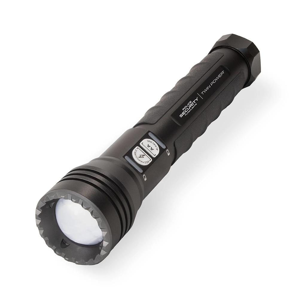 Police Security Flashlights Long Throw LED Flashlight 1000 Lumens Black