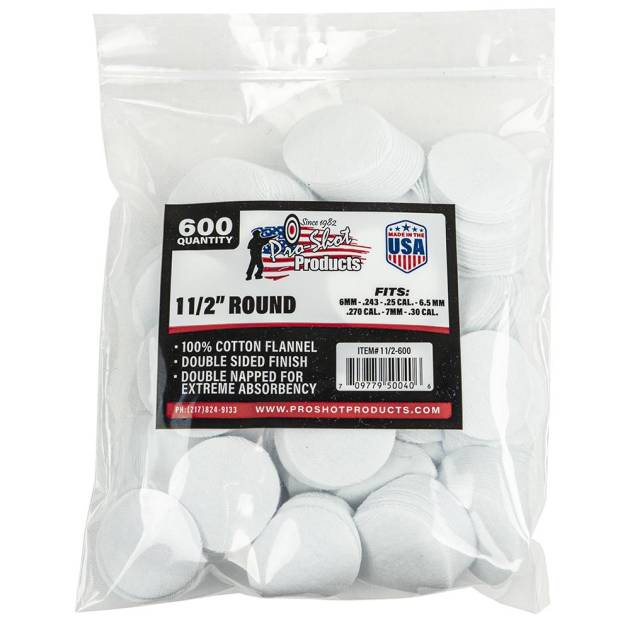 Pro-Shot 1 1/2" Round 100% Cotton Patches 600/ct