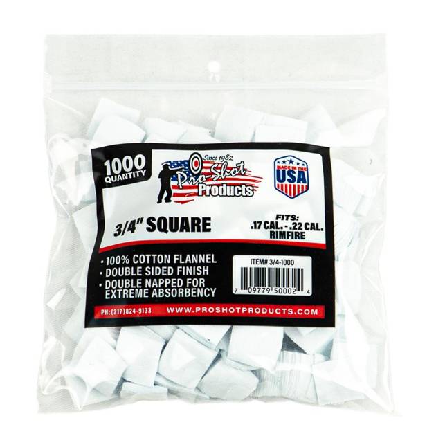 Pro-Shot 3/4" Square 100% Cotton Patches 1000/ct