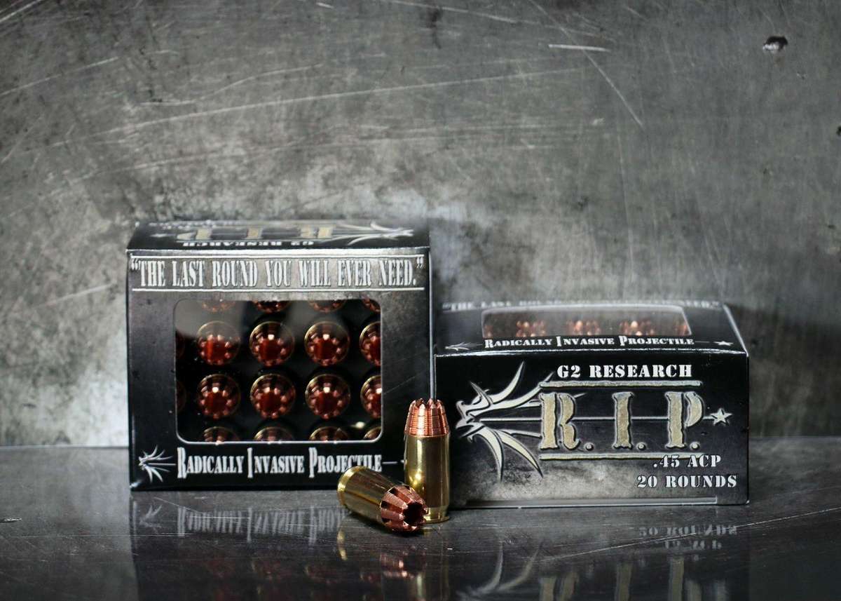 G2 Research R.I.P. Handgun Ammunition .45 ACP 162 gr HP 1020 fps 20/ct