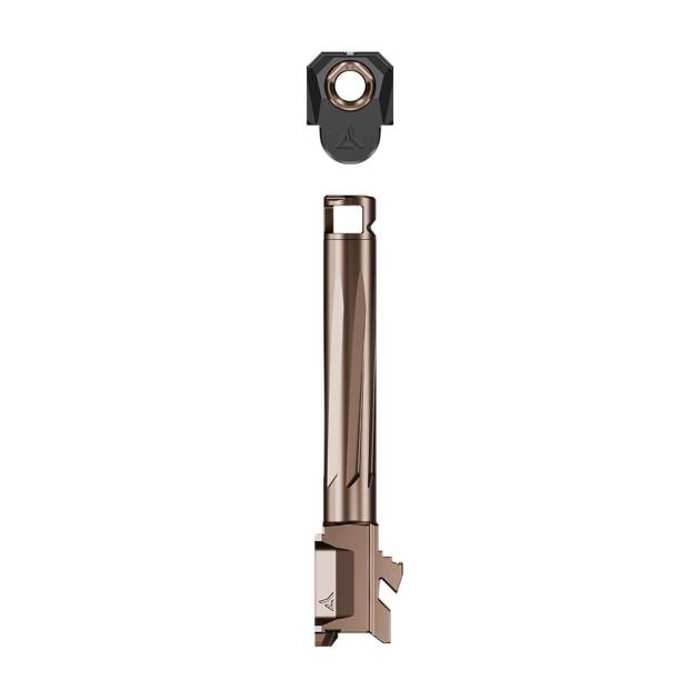 Radian Afterburner and Ramjet Micro Compensator and Ported Handgun Barrel for Glock G43 Bronze
