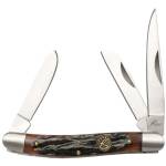 Roper Knives Stockman Chaparral Series Pocket Knife 3 Blades 2-1/2" Brown Bone