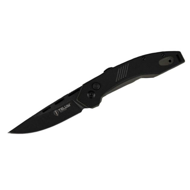 Telum Incinerator Tactical Automatic Knife 3-1/2" Drop Point Blade Black